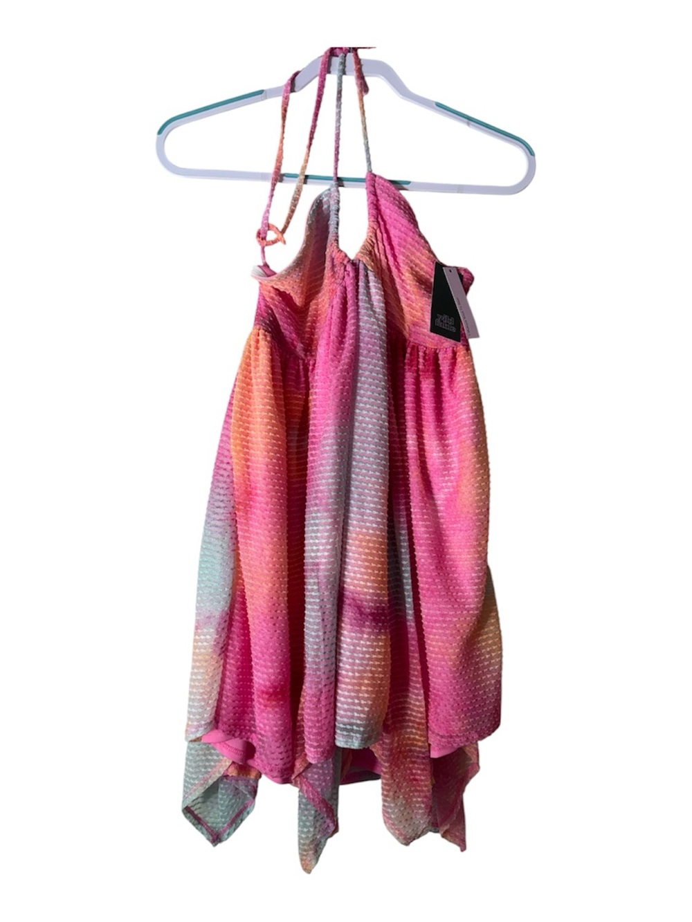 NWT Colorful Pink Ombre Dress Halter Bathing Suit Cover Up